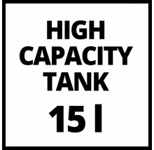 Symbol s textom High Capacity Tank 15 litrov pre produkty s veľkým objemom nádrže