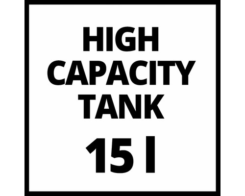 Symbol s textom High Capacity Tank 15 litrov pre produkty s veľkým objemom nádrže
