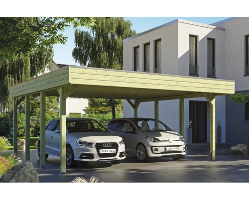 Prístrešok na auto Skan Holz Friesland dvojitý 557x555 cm impregnovaný vr. EPDM fólie Prístrešok na auto Skan Holz Friesland dvojitý 557x555 cm impregnovaný vr. EPDM fólie