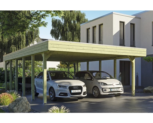 Prístrešok na auto Skan Holz Friesland dvojitý 557x860 cm impregnovaný vr. EPDM fólie Prístrešok na auto Skan Holz Friesland dvojitý 557x860 cm impregnovaný vr. EPDM fólie
