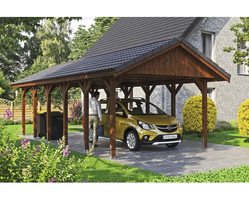 Prístrešok na auto Skan Holz Wallgau 430x900 cm orech