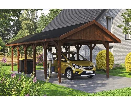 Prístrešok na auto Skan Holz Wallgau 430x900 cm orech vr. šindľov