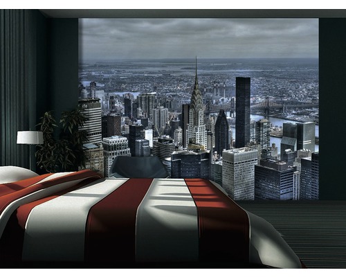 Spálňa s fototapetou panoráma New Yorku