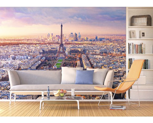 Obývacia izba s fototapetou Paríža s Eiffelovou vežou