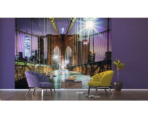 Obývacia izba s fototapetou Brooklynského mosta