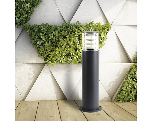 Dekoratívne vonkajšie svietidlo pred stenou s rastlinami