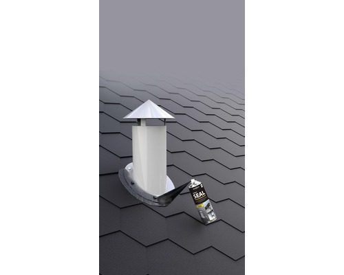 Strecha s komínom a tesniacim sprejom