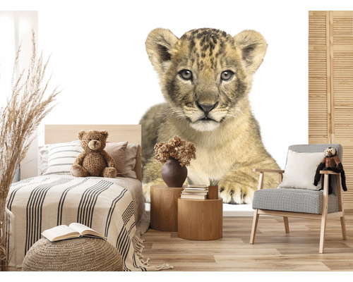 Zdobená detská izba s fototapetou levíčaťa