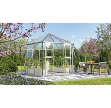 Skleník Vitavia Galaxis 9000 kombinácia skla a polykarbonátu 336x383 cm hliník vr. základového rámu