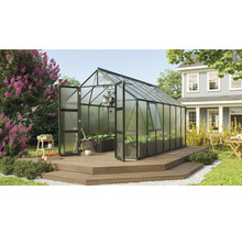 Skleník Vitavia Olymp 11500 polykarbonát 4 mm 257x448 cm zelený vr. základového rámu