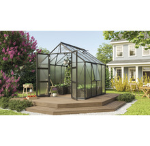 Skleník Vitavia Olymp 6700 polykarbonát 6 mm 257x258 cm čierny vr. základového rámu