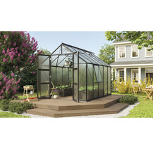 Skleník Vitavia Olymp 8300 polykarbonát 6 mm 257x324 cm čierny vr. základového rámu