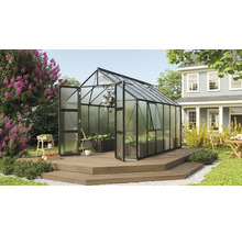Skleník Vitavia Olymp 9900 polykarbonát 4 mm 257x386 cm čierny vr. základového rámu
