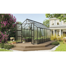 Skleník Vitavia Olymp 11500 polykarbonát 6 mm 257x448 cm čierny vr. základového rámu