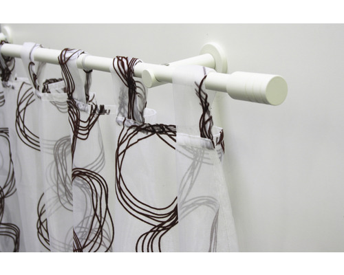 Tyč na závesy s očkami a závesom s kruhovým vzorom