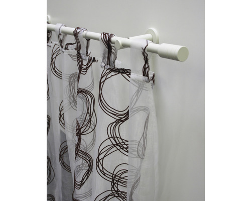 Záclonová tyč s priehľadným závesom s kruhovým vzorom