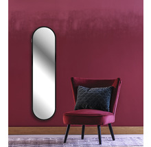 Zrkadlo nástenné oválne 30x120 cm čierne-thumb-3