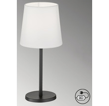 Stolná lampa s látkovým tienidlom a vypínačom