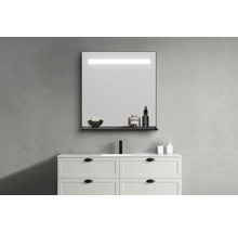LED kúpeľňové zrkadlo Carol 80 x 80 cm čierne