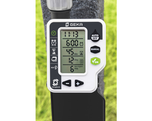 Zavlažovací počítač GEKA s digitálnym displejom