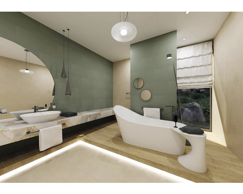 Kúpeľňa s vaňou, umývadlom a zrkadlom