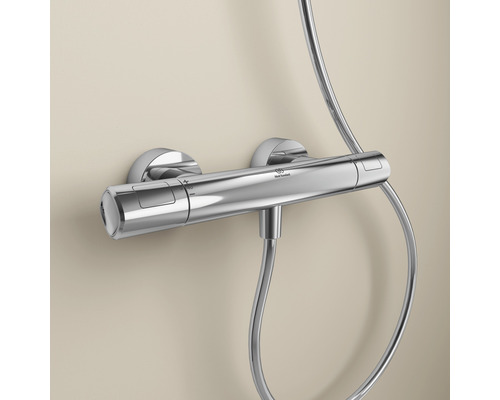 Nástenná sprchová batéria z kovu s termostatom