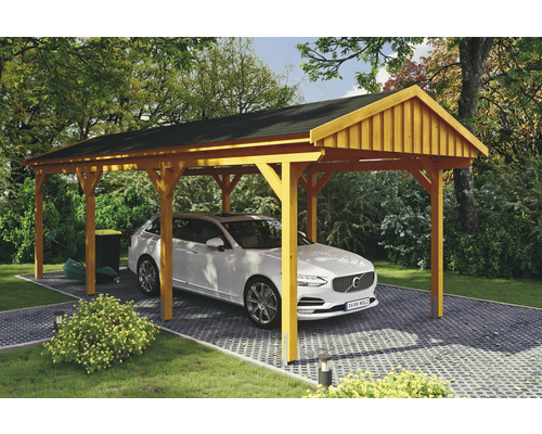 Prístrešok na auto Skan Holz Fichtelberg 317x808 cm dub svetlý vr. šindľov