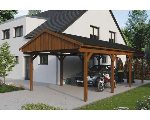 Prístrešok na auto Skan Holz Fichtelberg 423x808 cm orech vr. šindľov