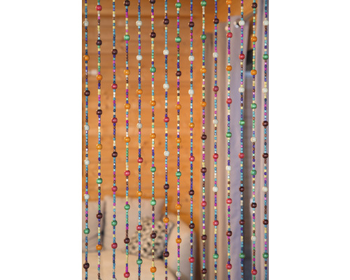 Dekoratívny korálkový záves s rôznofarebnými korálkami