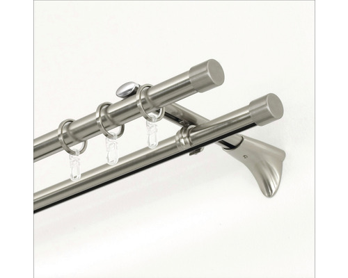 Dvojitá záclonová tyč s krúžkami a držiakom