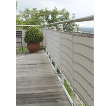 Balkónová zástena PES umývateľná strieborno-sivá 0,75x3 m-thumb-0