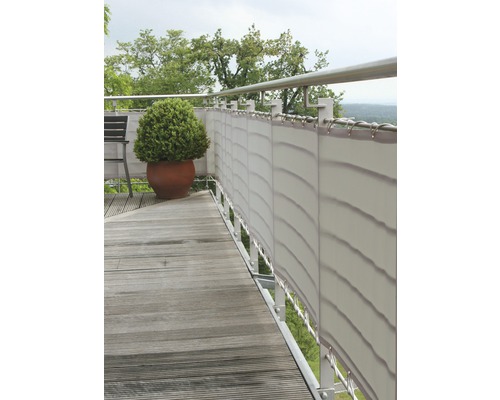 Balkónová zástena PES umývateľná strieborno-sivá 0,75x5 m-0