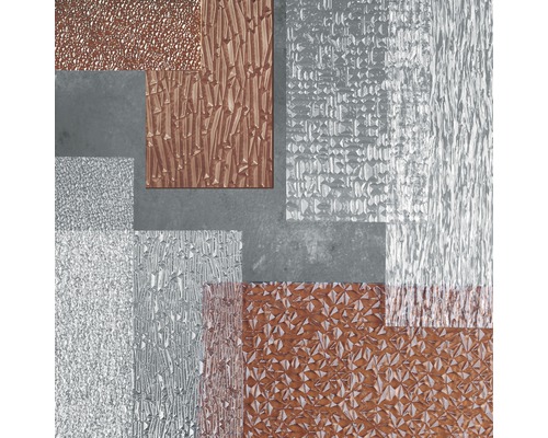 Detailný záber rôznych kusov textúrovaného skla.