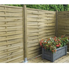 Drevený plot Solid lamelový 180x180 cm prírodný impregnovaný-thumb-3