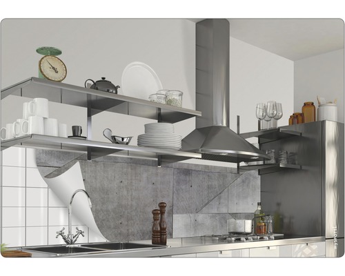 Kuchynská scéna s drezom, sporákom, digestorom a policami