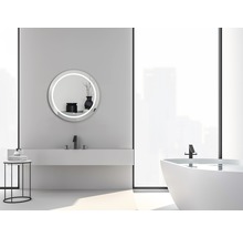 Guľaté zrkadlo do kúpeľne s LED osvetlením Silver Sun Ø 78 cm