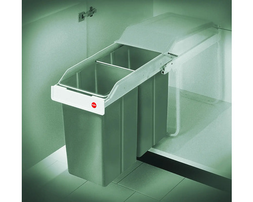 Odpadkový kôš do kuchyne s dvoma priehradkami a vekom