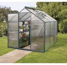 Skleník Vitavia Triton 3800 polykarbonát 6 mm 198x193 cm zelený vr. základového rámu
