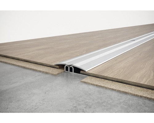 Hliníkový prechodový profil medzi dvoma podlahovými krytinami