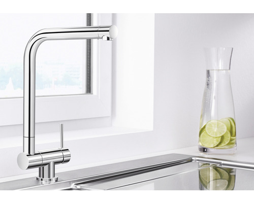 Kuchynská batéria z kovu s vysokým výtokom a jednopákovou zmiešavacou batériou