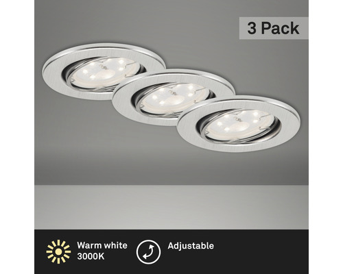 LED vstavané svietidlo IP23 3dielny 3x3 W 3x250 lm 3000 K teplá biela Ø 86/68 mm, 3 ks