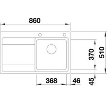 Nerezový drez Blanco DIVON II 45 S-IF 510 x 860 mm nehrdzavejúca oceľ hodvábny lesk 521658