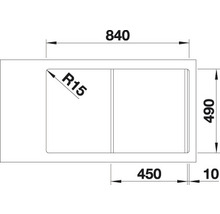 Nerezový drez Blanco DIVON II 45 S-IF 510 x 860 mm nehrdzavejúca oceľ hodvábny lesk 521658
