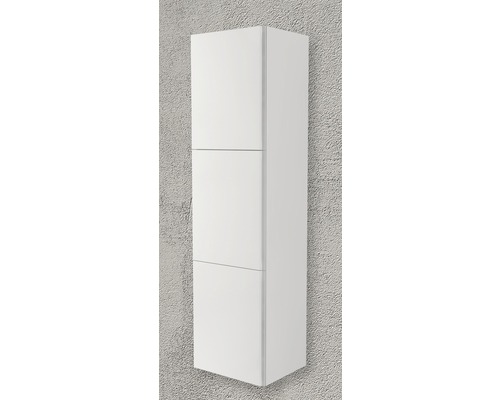 Biela kúpeľňová vysoká skrinka s tromi dvierkami