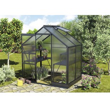 Skleník Vitavia Apollo 2500 polykarbonát 4 mm 195x137 cm čierny vr. základového rámu