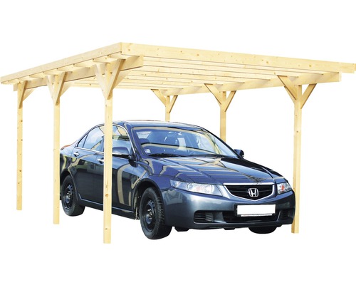 Prístrešok na auto BPP Carport Econo drevený prírodný 302 x 500 cm