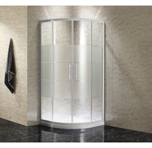 Štvrťkruhový sprchový kút form&style Moorea 90 cm farba rámu biela dekor skla priečne prúžkovanie B-251BW