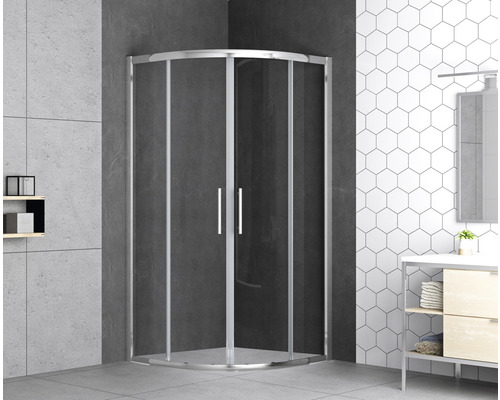 Rohová sprcha s dvomi dverami v modernej kúpeľni