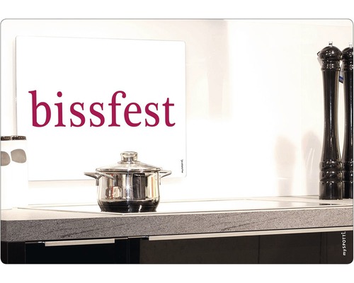 Krycia doska sporáka s nápisom bissfest a hrncom