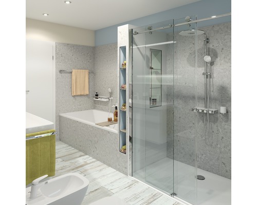 Kúpeľňa s vaňou, sprchou, bidetom a umývadlom